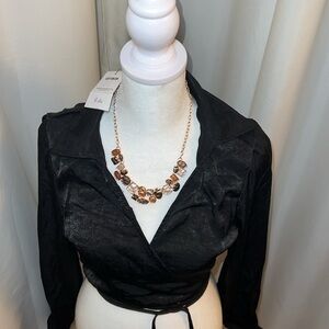 Elegant Black Wrap Top